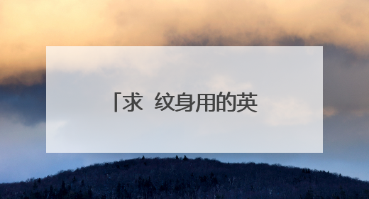 求 纹身用的英语句子 要有意义的 有个性的 要求中文翻译