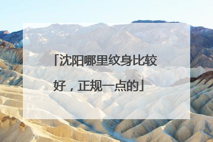 沈阳哪里纹身比较好，正规一点的