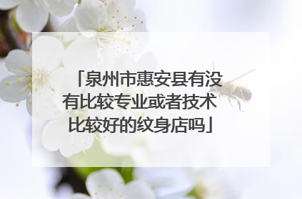 泉州市惠安县有没有比较专业或者技术比较好的纹身店吗