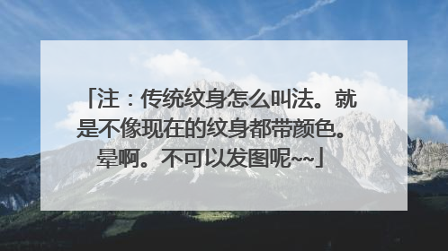 注：传统纹身怎么叫法。就是不像现在的纹身都带颜色。晕啊。不可以发图呢~~