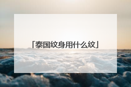 泰国纹身用什么纹