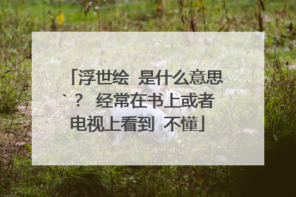 浮世绘 是什么意思`？ 经常在书上或者电视上看到 不懂