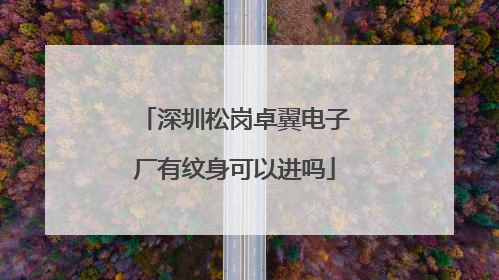 深圳松岗卓翼电子厂有纹身可以进吗