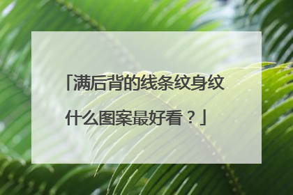 满后背的线条纹身纹什么图案最好看?