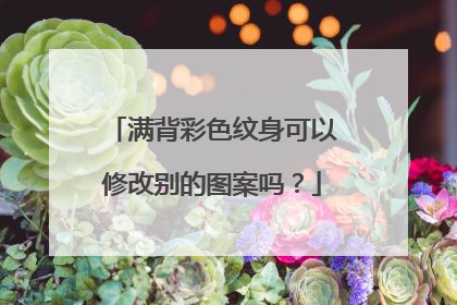 满背彩色纹身可以修改别的图案吗？