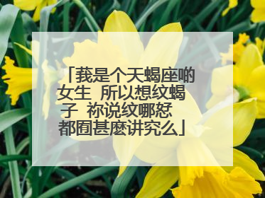 莪是个天蝎座啲女生 所以想纹蝎子 祢说纹哪恏 都囿甚麽讲究么