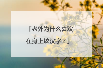 老外为什么喜欢在身上纹汉字?