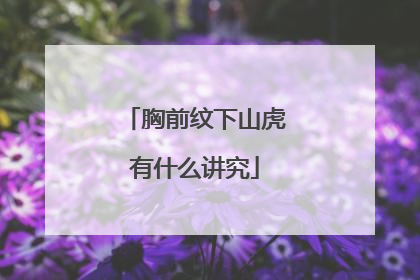 胸前纹下山虎有什么讲究
