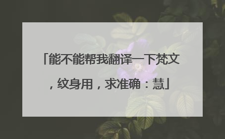 能不能帮我翻译一下梵文，纹身用，求准确：慧