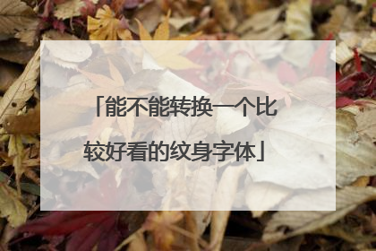 能不能转换一个比较好看的纹身字体