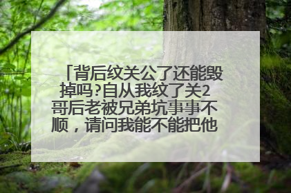 背后纹关公了还能毁掉吗?自从我纹了关2哥后老被兄弟坑事事不顺，请问我能不能把他变成别的纹身求解