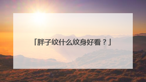 胖子纹什么纹身好看？