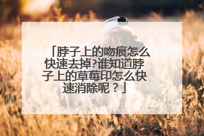 脖子上的吻痕怎么快速去掉?谁知道脖子上的草莓印怎么快速消除呢？