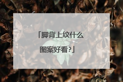 脚背上纹什么图案好看?