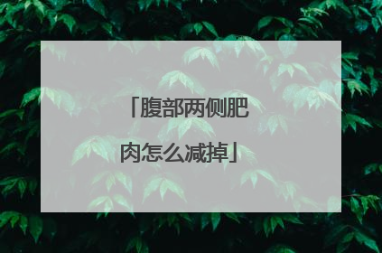 腹部两侧肥肉怎么减掉