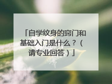 自学纹身的窍门和基础入门是什么?(请专业回答)