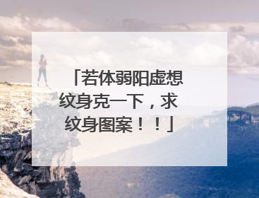 若体弱阳虚想纹身克一下，求纹身图案！！