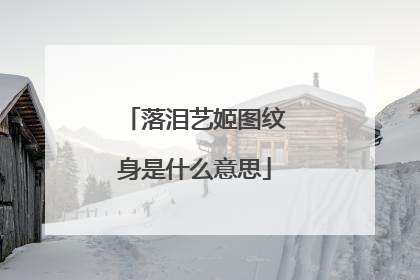 落泪艺姬图纹身是什么意思