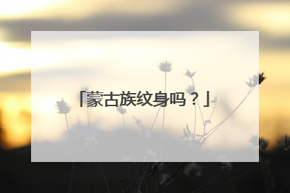 蒙古族纹身吗？