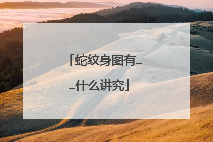 蛇纹身图有……什么讲究