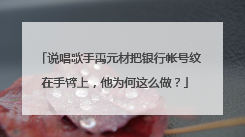 说唱歌手禹元材把银行帐号纹在手臂上，他为何这么做？