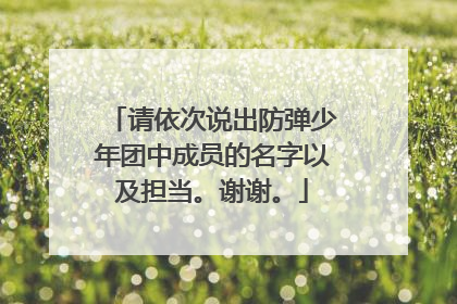 请依次说出防弹少年团中成员的名字以及担当。谢谢。