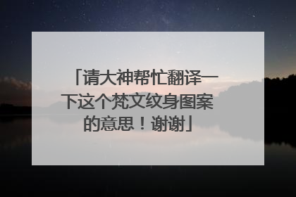 请大神帮忙翻译一下这个梵文纹身图案的意思！谢谢
