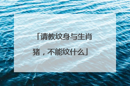 请教纹身与生肖猪，不能纹什么