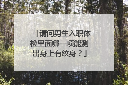 请问男生入职体检里面哪一项能测出身上有纹身？