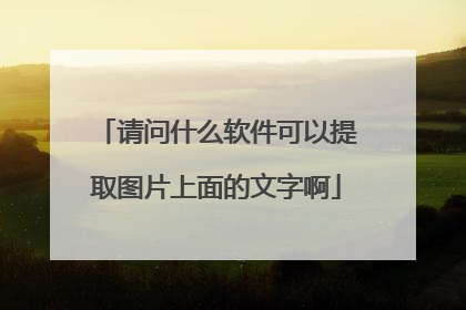 请问什么软件可以提取图片上面的文字啊