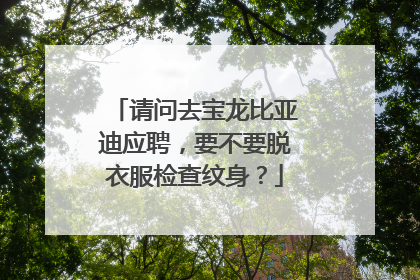 请问去宝龙比亚迪应聘，要不要脱衣服检查纹身？