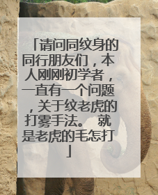请问同纹身的同行朋友们，本人刚刚初学者，一直有一个问题，关于纹老虎的打雾手法。 就是老虎的毛怎打