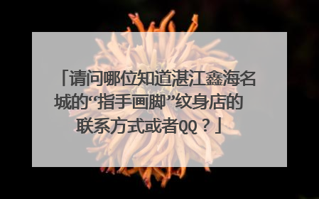 请问哪位知道湛江鑫海名城的“指手画脚”纹身店的联系方式或者QQ？