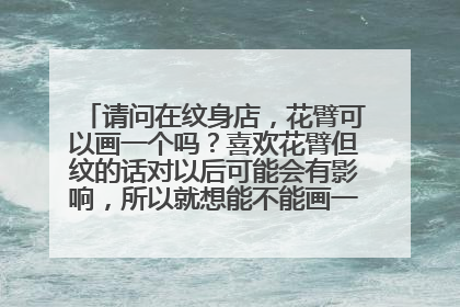 请问在纹身店，花臂可以画一个吗？喜欢花臂但纹的话对以后可能会有影响，所以就想能不能画一个，能的话请
