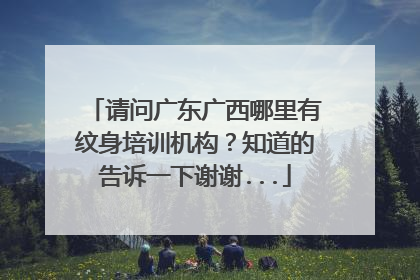 请问广东广西哪里有纹身培训机构？知道的告诉一下谢谢...