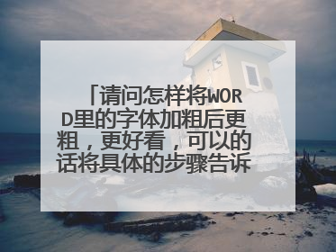 请问怎样将WORD里的字体加粗后更粗,更好看,可以的话将具体的步骤告诉我,谢谢