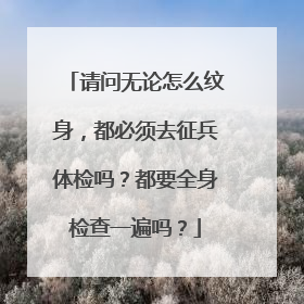 请问无论怎么纹身,都必须去征兵体检吗?都要全身检查一遍吗?