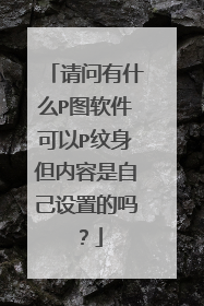 请问有什么P图软件可以P纹身但内容是自己设置的吗？