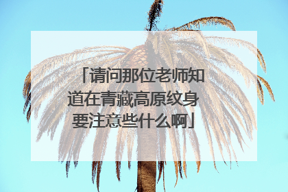 请问那位老师知道在青藏高原纹身要注意些什么啊