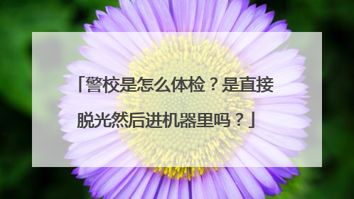 警校是怎么体检？是直接脱光然后进机器里吗？