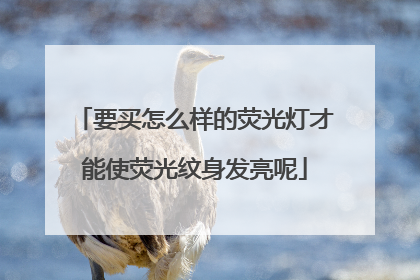 要买怎么样的荧光灯才能使荧光纹身发亮呢