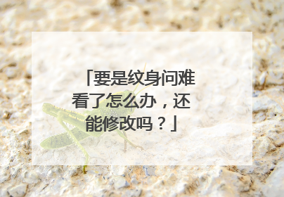 要是纹身问难看了怎么办，还能修改吗？