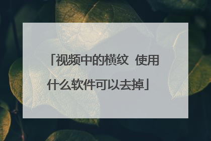 视频中的横纹 使用什么软件可以去掉