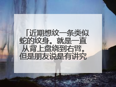 近期想纹一条类似蛇的纹身。就是一直从背上盘绕到右臂。但是朋友说是有讲究的 、、