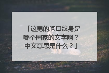 这男的胸口纹身是哪个国家的文字啊？中文意思是什么？