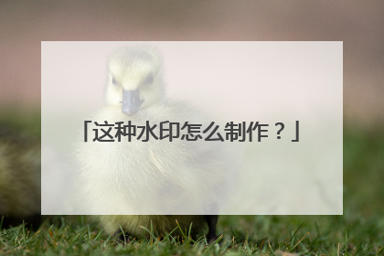 这种水印怎么制作？