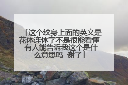 这个纹身上面的英文是花体连体字不是很能看懂 有人能告诉我这个是什么意思吗 谢了