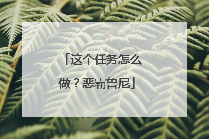 这个任务怎么做?恶霸鲁尼