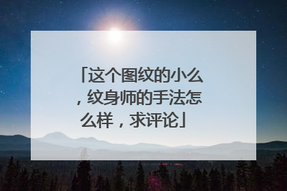 这个图纹的小么,纹身师的手法怎么样,求评论