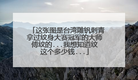 这张图是台湾雕钒刺青拿过纹身大赛冠军的大师傅纹的...我想知道纹这个多少钱...